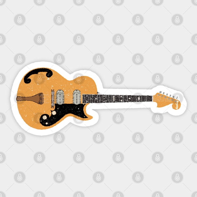 Merle Travis Hollow Body Bigsby Guitar Sticker by Daniel Cash Guitar